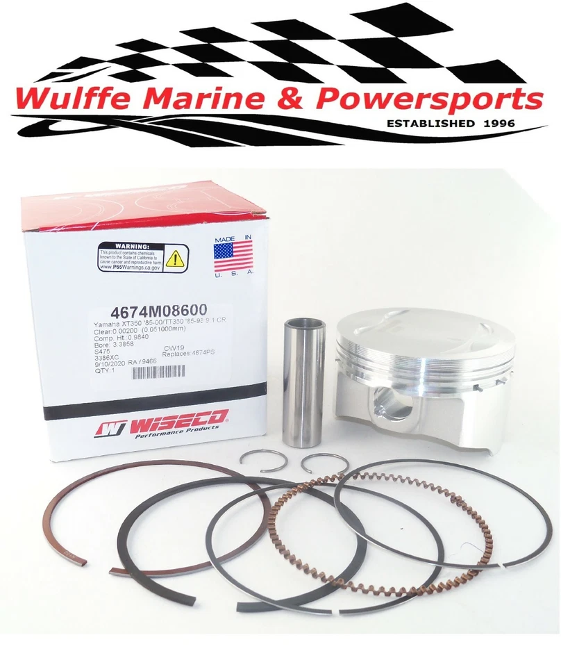 Kit Pistón Wiseco Yamaha TT350 1985-98 XT350 1985-2000 Estándar 86mm 4674M08600 Foto 1 de 2