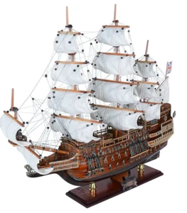 Limited Edition HMS Sovereign of the Seas Full Blowing Sails 29" Wood Ship Model - Picture 1 of 13