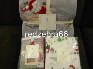 Juego de hojas de euro simuladas Pottery Barn Kids Polo Norte doble edredón de 5 piezas Navidad Santa - Imagen 1 de 1