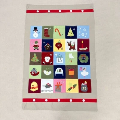 New! Fabric Advent Countdown to Christmas 25 Pocket Calendar, Wall/Door hanging - Image 1 of 4