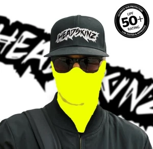 UPF50+ FACE MASK / BANDANA - FLURO YELLOW - (Motorbike, Fishing, Camping) - Imagen 1 de 4