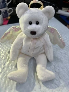 Retired TY HALO the Angel Bear Beanie Baby Brown Nose & Errors 1998 - Picture 1 of 5