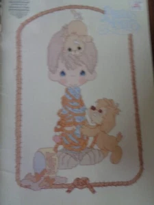 VINTAGE PRECIOUS MOMENTS CROSS STITCH PATTERNS KEEP LOOKING UP BOOK PM-19 - Picture 1 of 6