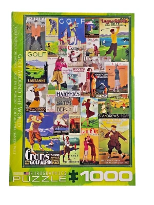 MW EuroGraphics Puzzle 1000pc Gold Around The World Jigsaw 19.25x26.62" NEW NIB - Image 1 of 4