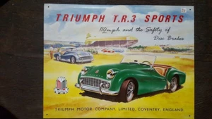 TRIUMPH- T.R.3 SPORTS - Placa metalica litografiada publicidad 42x32 cm. replica - Imagen 1 de 7