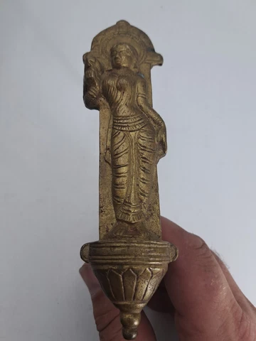 Vintage / Antique Brass Ornate Figural Lady Door Handle Pull 6.5" Door Hardware Cover