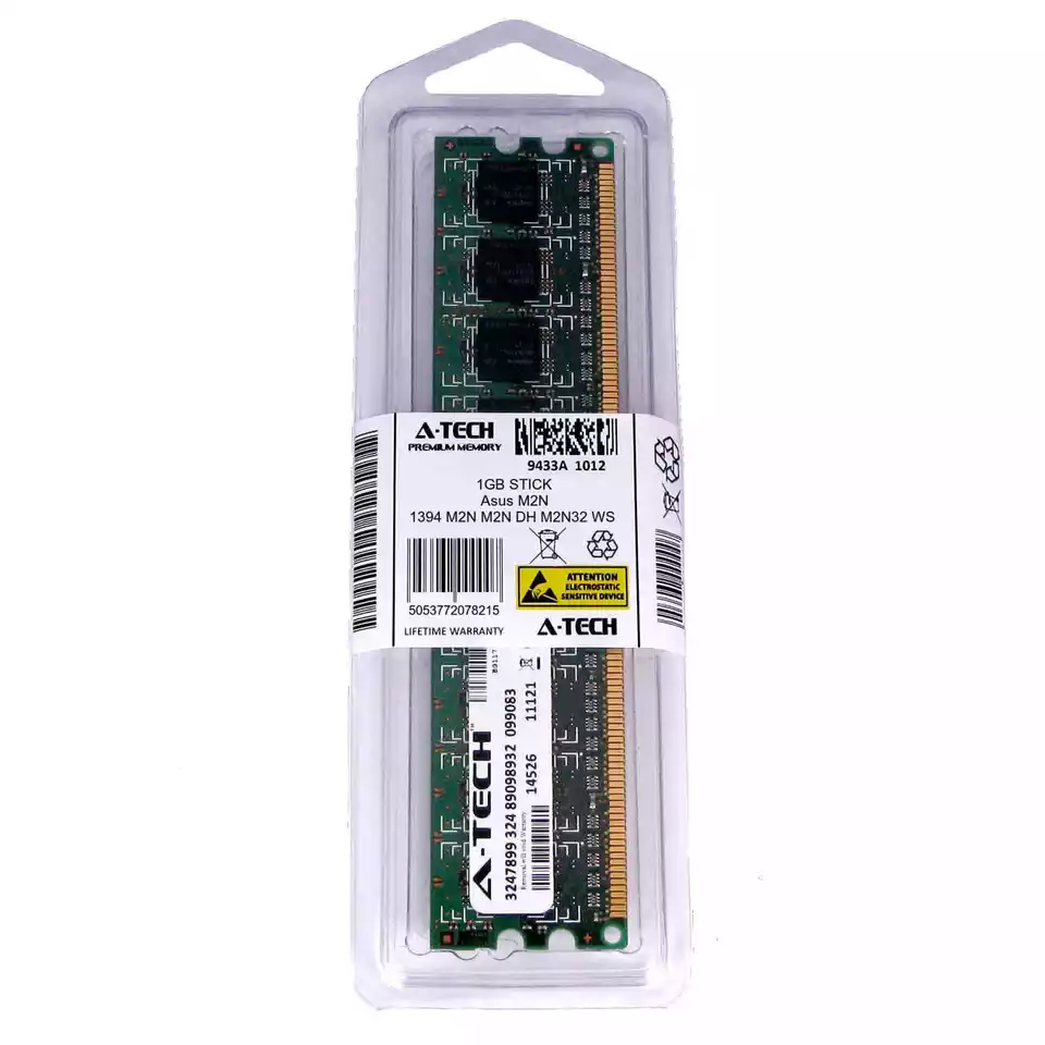 1GB DIMM Asus 1394 M2N DH M2N32 WS M2N32-SLI M2N32-SLI Deluxe Ram Memory - Image 1 of 1