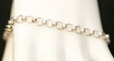 Fully Adj. Solid 925 Silver 6.6g Vtg Sterling Silver 9.75" Chain Anklet Bracelet