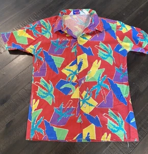 Vintage Dakota USA Made Colorful Button Up Hawaiian Shirt Youth Kids Large - Picture 1 of 7