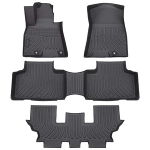 Car Floor Mats for Genesis GV80 7-Seater 2021-2024/Black/TPE Rubber /4PCS - Picture 1 of 10