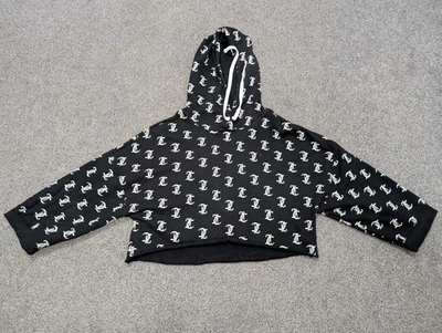 Sudadera con capucha recortada Juicy Couture - Estampado de monograma completo - Pequeña para mujer Foto 1 de 4