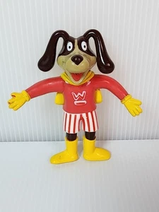 Wimpy Hund Maskottchen Gummi Spielzeug 1980er Vintage UK Fast Food Promo Figur - Bild 1 von 2