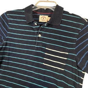 Brooks Brothers rot Fleece Herren klein gestreift Poloshirt Fronttasche - Bild 1 von 6