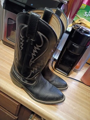 Botas vaqueras Express Rider de cuero negro liso para mujer talla 9 vintage Foto 1 de 4