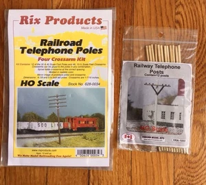 (2) PIECE LOT HO SCALE (1) RIX PRODUCTS , (1) OSBORN MODEL KITS TELEPHONE POLES - Picture 1 of 2