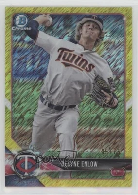2018 Bowman Chrome Prospects Canary Yellow Shimmer Refractor /75 Blayne Enlow - Image 1 of 2
