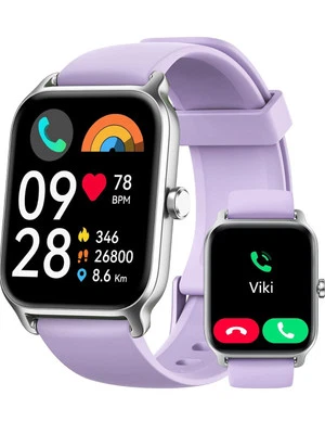 Smart Watch Fitness Tracker Bluetooth LCD 1.91” Screen Sports IP68 Purple - Image 1 of 4
