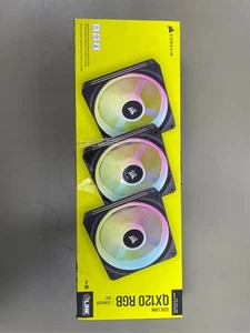CORSAIR QX RGB Series, iCUE LINK QX120 RGB, 120mm Magnetic Dome RGB Fan, Starter - Picture 1 of 2