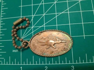 Vintage Bell Trading Post Copper Embossed Roadrunner Key Chain - Picture 1 of 6