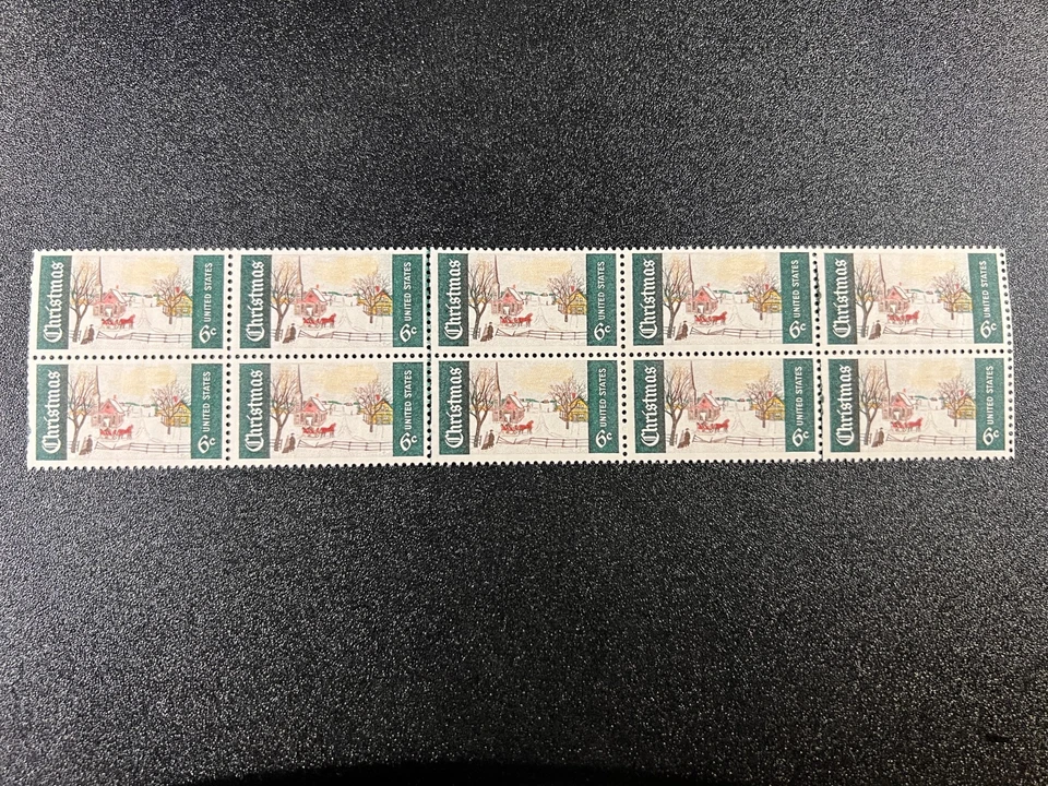 Estampillas de Navidad de 1969 vintage - 10 MNH 6¢ franqueo de Estados Unidos (Scott #1384) ENVÍO GRATUITO Foto 1 de 3
