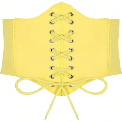 Hoerev Corsets Belt Top Leather Vest Pirate Lace Up Waist Belt Halloween Costume - Image 1 of 4