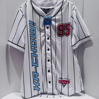 Camiseta de béisbol grande Disney Pixar Cars Lightning McQueen 95 NUEVA Foto 1 de 4