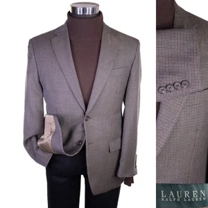 Ralph Lauren Mens Blazer Sz 38S Sport Coat Jacket 100% Wool 2-Button Houndstooth - Bild 1 von 13
