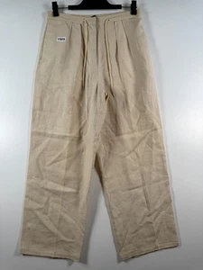 Jean Paul Gaultier Womens Drawstring Wide Leg Pleated Pants Beige Sz 38 14.5x27 - Picture 1 of 24