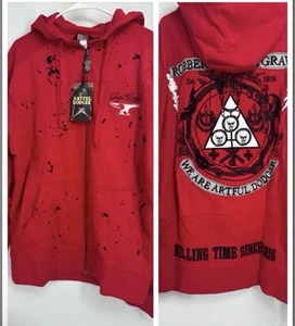 Giacca con cappuccio Artful Dodger Grave Robber Y2K Streetwear ricamata taglia XXL - Foto 1 di 9