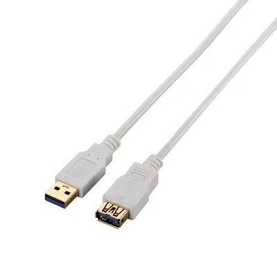 ELECOM USB cable USB3.0 A-A extension type slim 2m white USB3-EX20WH F/S wTrack# - Image 1 of 3