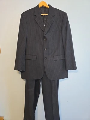 Ralph Lauren Negro Etiqueta Azul 2 Piezas Traje 42R Blazer Chaqueta Pantalones 34W Lana Foto 1 de 4