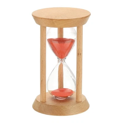 1 pieza temporizador de arena de 30 minutos, reloj de arena de madera para el hogar, rojo Foto 1 de 4