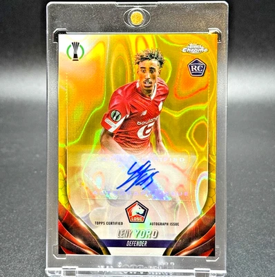 Leny Yoro 2023-24 Topps Chrome UCC Gold Lava Refractor Autograph Rookie RC Auto - Image 1 of 4