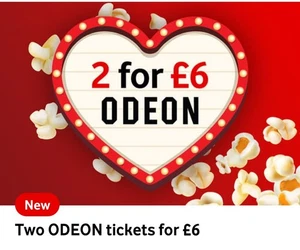Odeon Cinema Tickets Discount Code for 2 Classic Saver £6 Or 2 Luxe £12 - Picture 1 of 1
