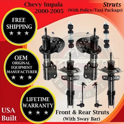 Monroe OEM puntal delantero y trasero con barra estabilizadora para Chevy Impala 2000-2005 Wa de por vida Foto 1 de 4