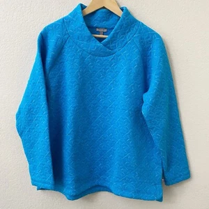 Sudadera Pullover T by Talbots Talla Grande Azul Bordada Metálica Copo de Nieve - Imagen 1 de 5