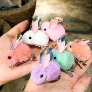 6 Pcs Bunny Hairpin Baby Girl Toddler Small Children's Hairpins Ear Clip - Picture 1 of 12
