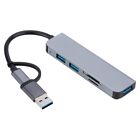 USB Adapter UsbC Hub with 3 USB Ports and Card Reader TypeC Hub Multiports