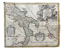 Rare Carte XVIIIème - Gabriel Bodenehr - Royaume de Naples - Napoli