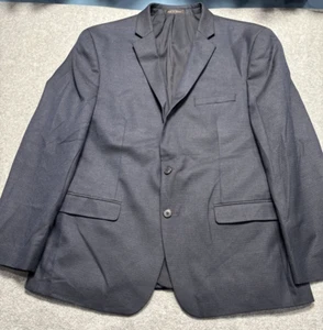 Van Heusen Mens Blazer Slim Fit Flex Navy Checkered 2 Button Sport Coat 46R - Picture 1 of 9