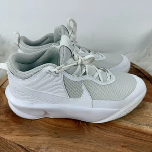 Nike Team Hustle D 10 (GS) Youth Kids US 7Y White/ Light Grey Basketball Shoes - Picture 1 of 10