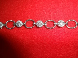 "Pulsera de tenis con eslabones de cuerda y plata esterlina 0,925 7" - Imagen 1 de 4