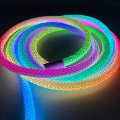 5V 4m RGBIC 360 Degree Round Reticulate Chasing Color LED Neon Strip Light Kit - Image 1 of 4