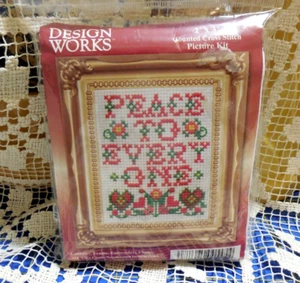 Design Works  Counted Cross Stitch Picture  Kit  2"X3"   Peace to Everyone - Picture 1 of 4