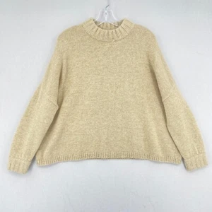 7115 by SZEKI New York Merino Lambswool Angora Mock Dolman Sweater Beige Size S - Picture 1 of 13
