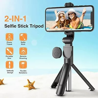 For IPhone Samsung Telescopic Selfie Stick Bluetooth Tripod Monopod Phone Holder • 6.59£