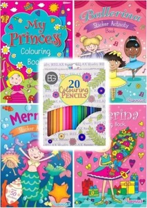 BG Kids Childrens Colouring & Activity Books Set of 4 + 20 Pencils - Choose Set - Imagen 1 de 6