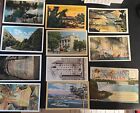 Vintage 30s 40s postcards 10 Penny and 1 Folder NY CA VA