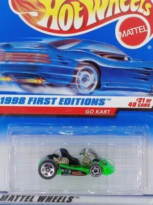 Hot Wheels #651 First Editions 21/40 GO KART Green w/Chrome 5 Sp-Front MW - Image 1 of 3