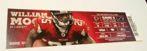 2014 Carolina Panthers Atlanta Falcons Football Ticket Cam Newton Cover